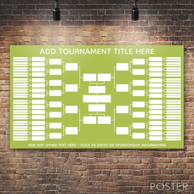 Pôster Parêntese de torneio desportivo para 64 equipes (Custom Tournament Bracket)