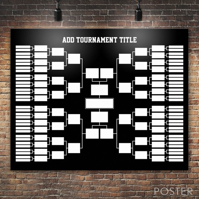 Poster Parêntese de torneio desportivo para 64 equipes em (Custom Tournament Bracket)