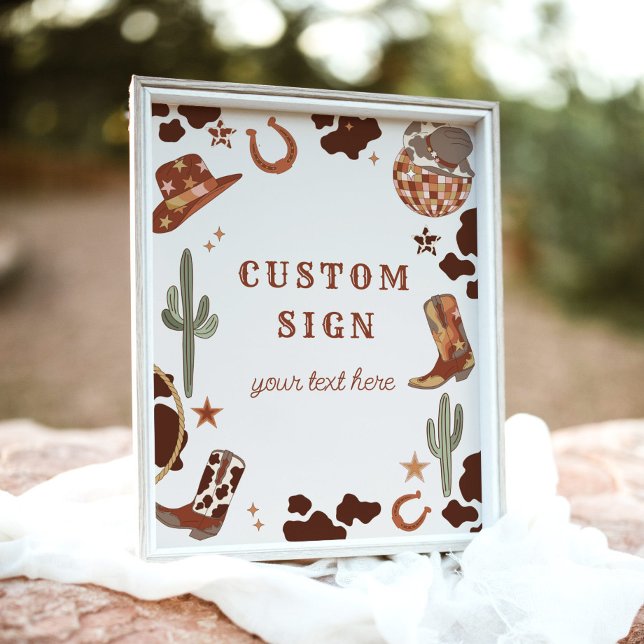 Poster Parêntese Personalizado Wild West do aniversário d (Criador carregado)