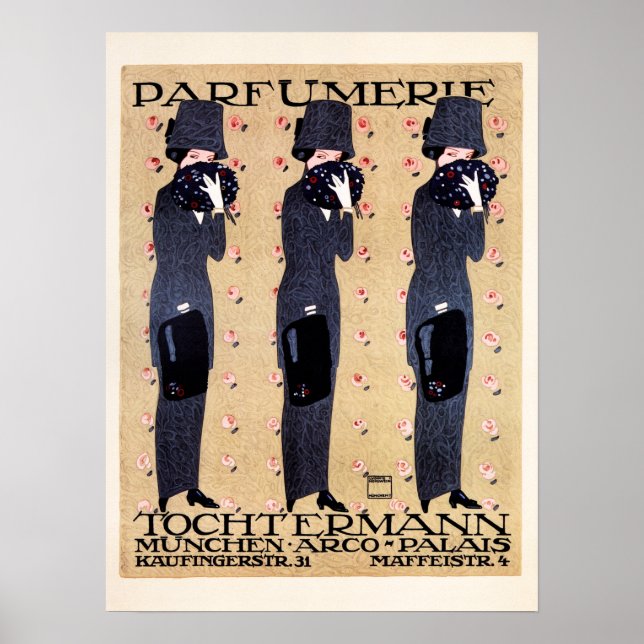 Poster PARFUMERIE TOCHTERMANN Mich Ludwig Hohlwein Antigo (Frente)