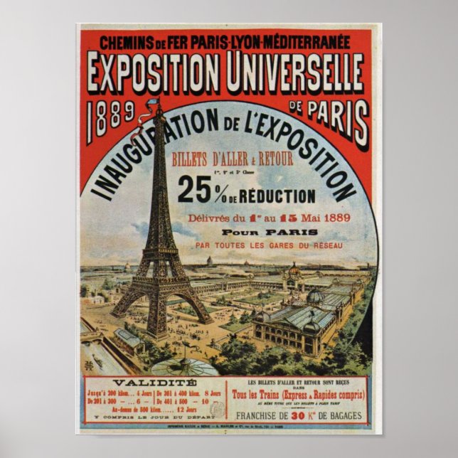 Poster Paris 1889 - Exposição Universelle Weltausstellung (Frente)