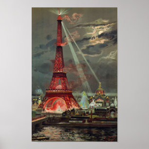 Poster Paris 1889 - Expostion de Eiffel Universais tower