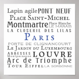 Poster Paris and its landmarks