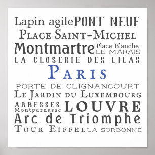 Poster Paris and its landmarks