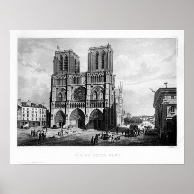 Pôster Paris c. 1835 - Notre Dame (Frente)