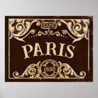 Paris Café Sinal Vintage