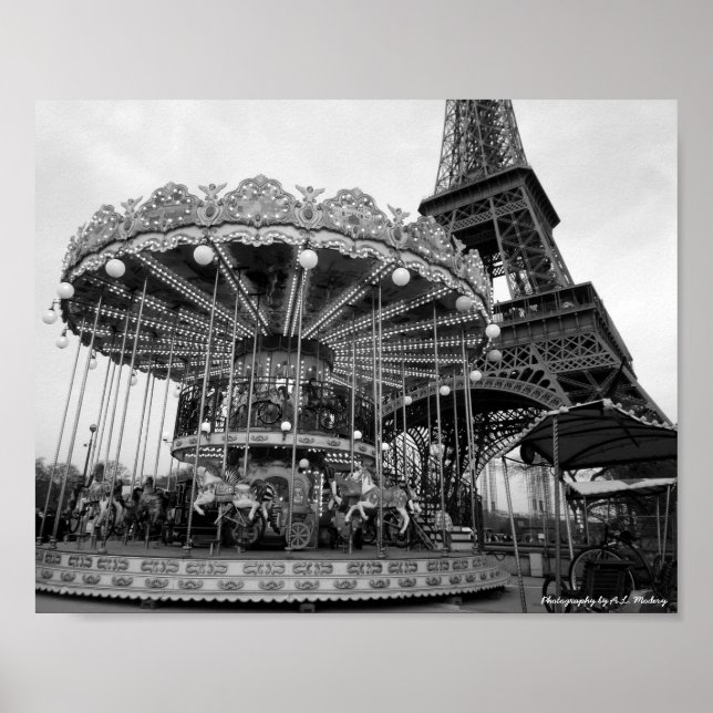 Poster Paris Carousel B&W (Frente)