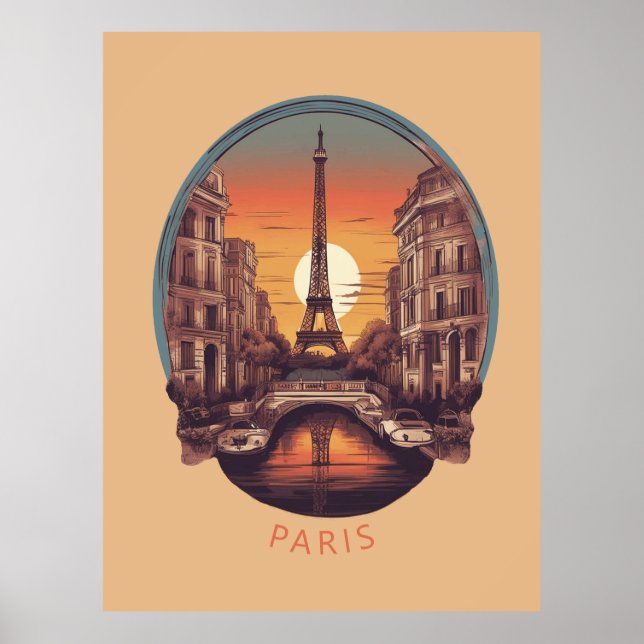 Poster Paris, Cidade do Amor e Luz (Frente)