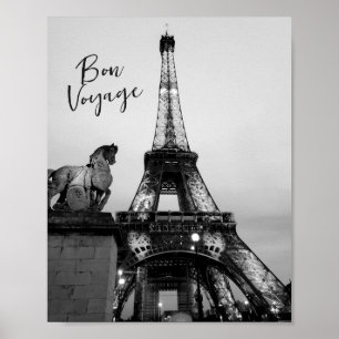 Poster Paris Desceu Eiffel Tower Bon Voyage Viagem