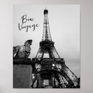 Poster Paris Desceu Eiffel Tower Bon Voyage Viagem