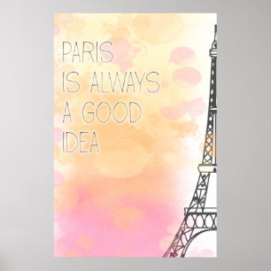 Poster PARIS é sempre uma boa ideia, aquarela