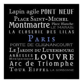 Pôster Paris e seus marcos