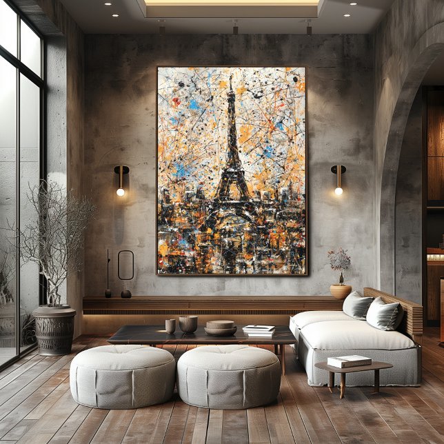 Poster Paris Eiffel Tower Abstract Drip Painting  (Criador carregado)