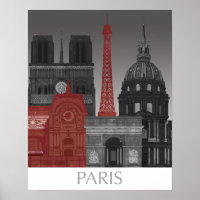 Paris Elevações por Noite - Vermelho
