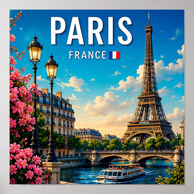 Poster Paris França Cidade Eterna da Luz (Frente)