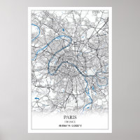 Paris França City Map Viagem Simple