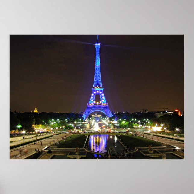Poster Paris, França - Eiffel à noite (Frente)
