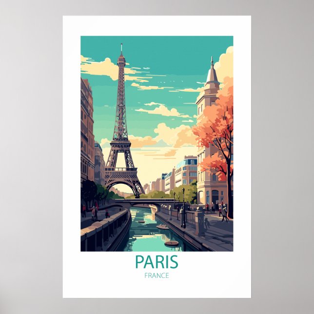 Poster Paris França Famosos Locais de Viagem (Frente)