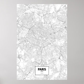 Poster Paris, França (preto no branco)