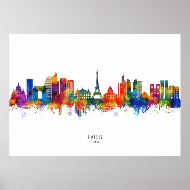 Poster Paris França Skyline (Frente)