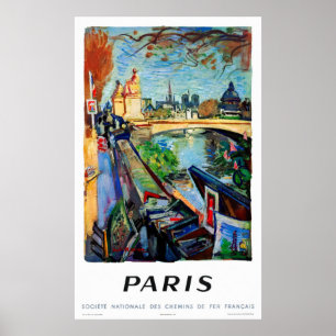 Poster Paris França Viagens vintage Restaurada