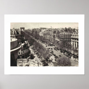 Poster Paris France L'Avenue des Champs-Elysses, 1950