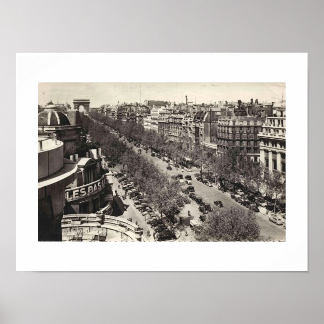 Poster Paris France L'Avenue des Champs-Elysses, 1950 (Frente)
