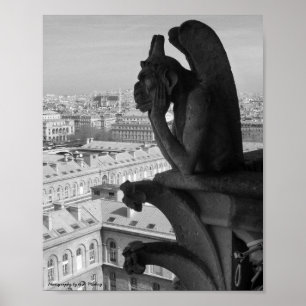 Poster Paris Gargoyle B&W