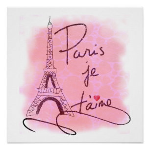 Pôster Paris I Love You Pink ID914