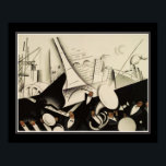 Poster "Paris Jazz" cerca de 1925 Art Deco<br><div class="desc">1925' Paris Jazz, Art Deco, impressão do portfólio Paul Colin para Le Tumulte Noir, com Josephine Baker.</div>