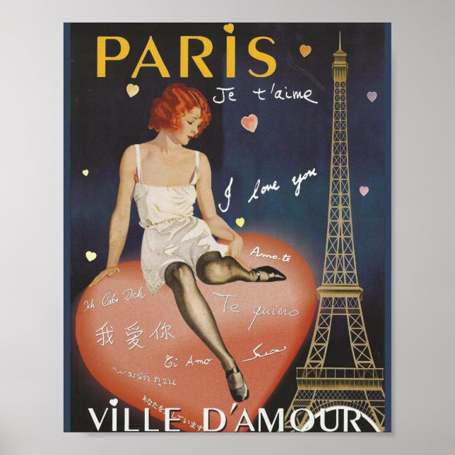 Poster Paris je t'aime, poster. (Frente)