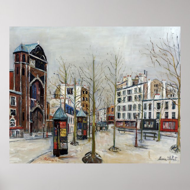 Poster Paris, la Place des Abbesses; Utrillo (Frente)