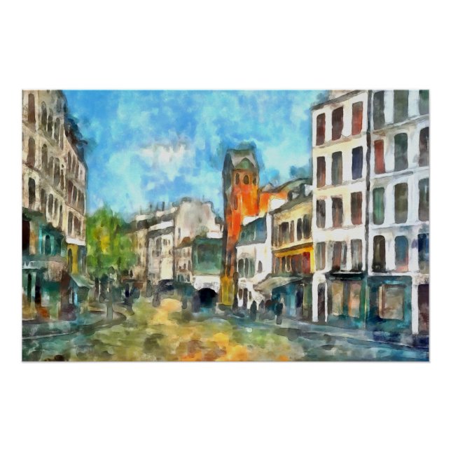 Pôster Paris, la rue des Abbesses (Frente)