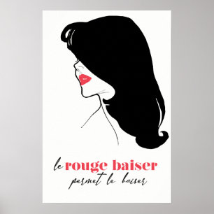 Poster Paris - Le Vermelho Baiser (o beijo vermelho)