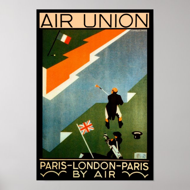 Poster Paris - Londres - Paris por Air (Frente)