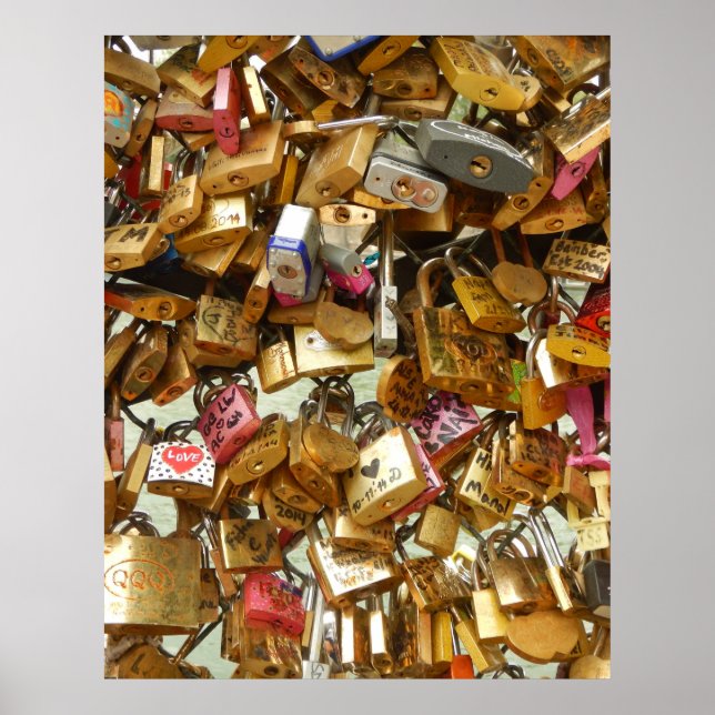 Poster Paris Love Padlocks 1 Canvas Print (Frente)