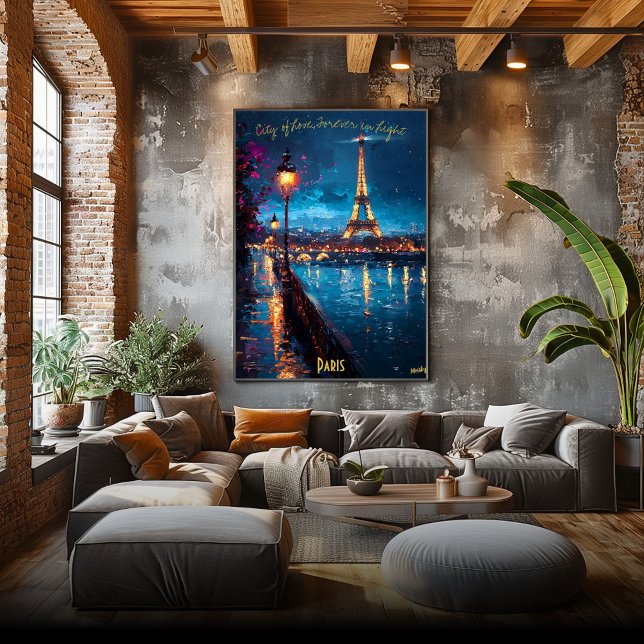 Poster Paris Luzes em Dusk - Arte Romântica à Noite (Criador carregado)