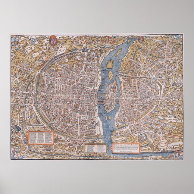 Poster PARIS MAP c. 1555 (Frente)