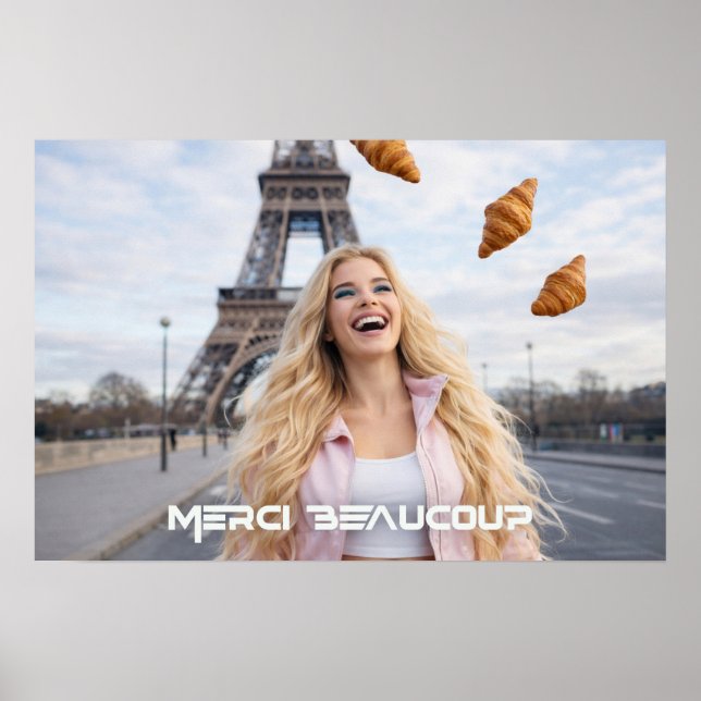 POSTER PARIS - MERCI BEAUCOUP (Frente)