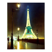 Paris molhou noite Eiffel para impressionismo