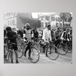 Poster Paris-Roubaix Corrida de Ciclismo 1907 Colorido Re