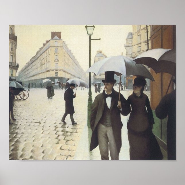 Pôster Paris Street, Rainy Day, por Caillebotte (Frente)