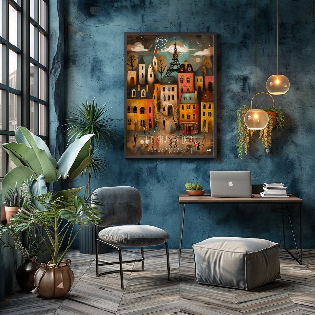 Pôster Paris: The City of Light - Whimsical Art (Criador carregado)