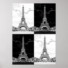 Poster Paris - Torre Eiffel - Arte Inspirada em Vintage