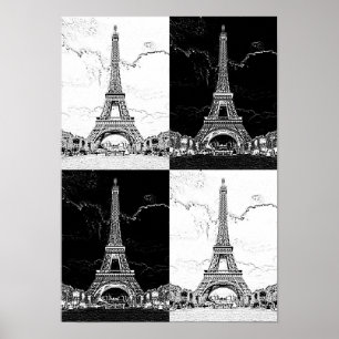 Poster Paris - Torre Eiffel - Arte Inspirada em Vintage
