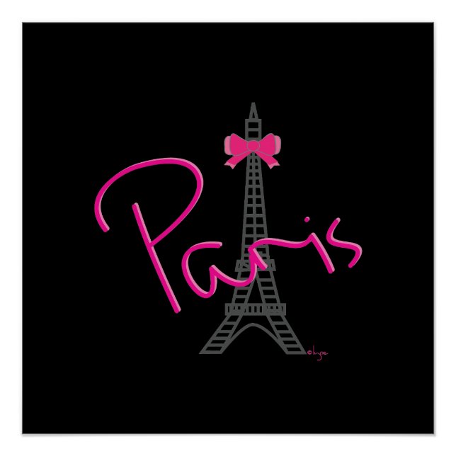 Pôster Paris, Torre Eiffel com Moderno arco (Frente)