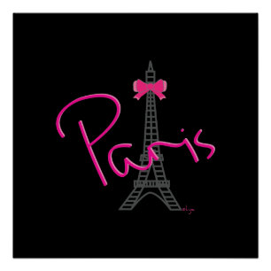 Pôster Paris, torre Eiffel com o arco moderno