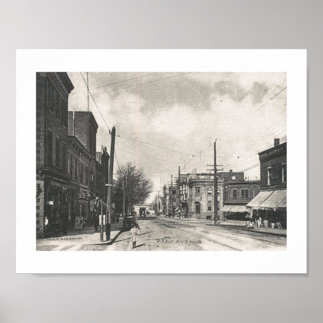 Pôster Park Ave, Rutherford, New Jersey Vintage (Frente)