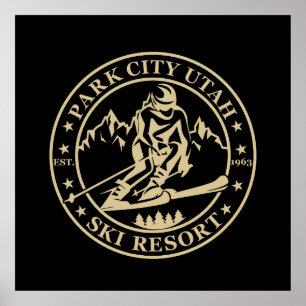 Poster Park City Utah — estância de esqui