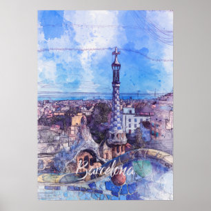 Poster Park Guell Sketch